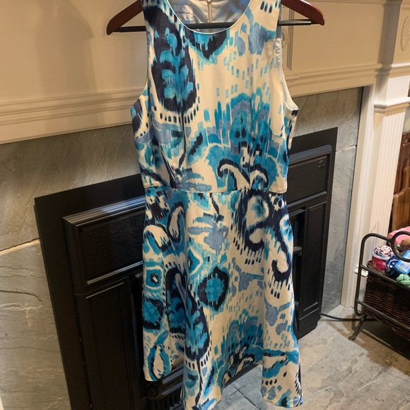 Blue /white summery aline dress - Picture 1 of 8